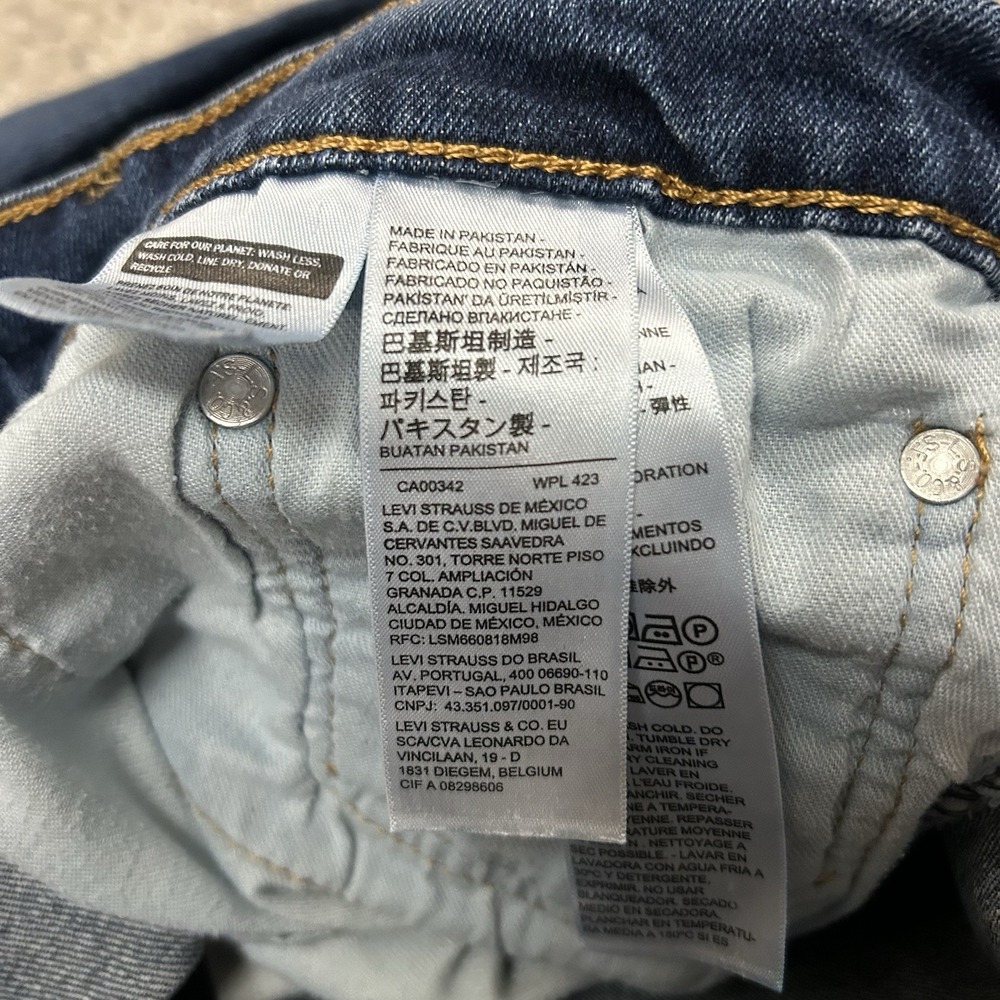 Levis 505 Jeans Mens 36X34 (Actual 34X34) Straight Leg Blue Denim - Picture 6 of 9
